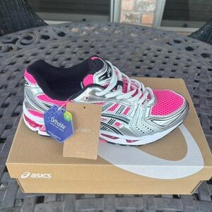 Asics Pink and Silver Athletic Sneakers